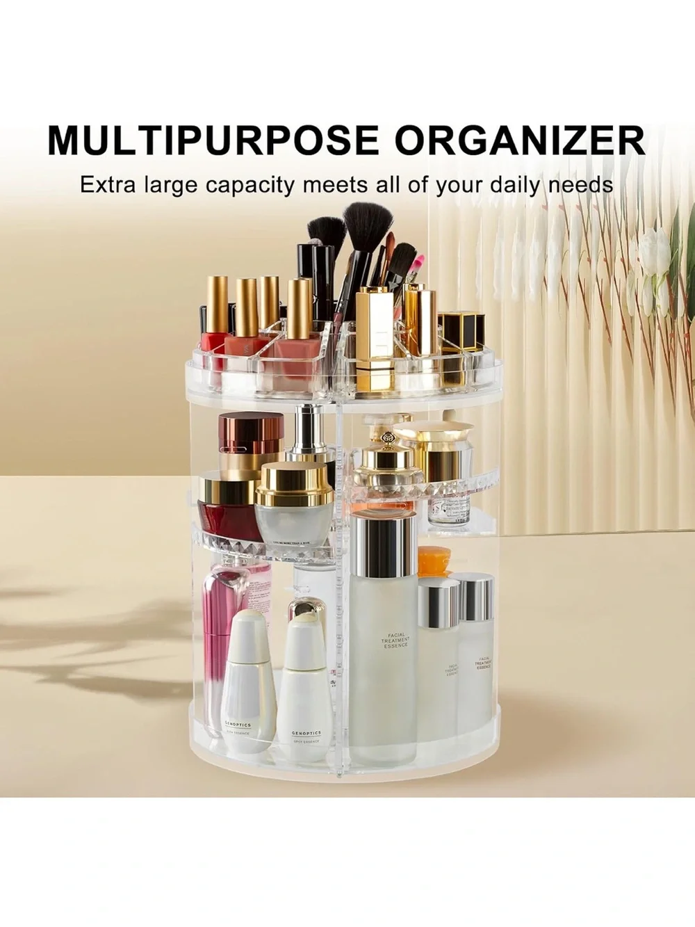 Clear 360° Rotating Makeup and Cosmetic Organizer - Clear